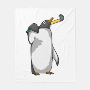 Penguin bij Hockey met Hockey stick Fleece Deken