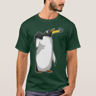 Penguin bij Hockey met Hockey stick T-shirt
