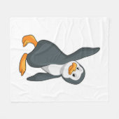 Penguin bij Yoga Stretching Fleece Deken (Voorkant (Horizontaal))
