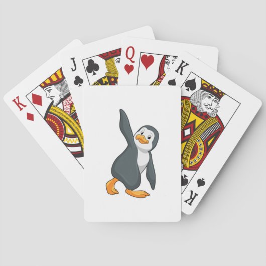 Penguin bij Yoga Stretching Pokerkaarten (Achterkant)