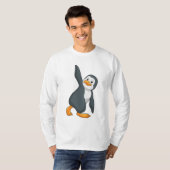 Penguin bij Yoga Stretching T-shirt (Voorkant volledig)