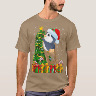 Penguin Bird Lover Xmas Lights Penguin Kerstmis T T-shirt