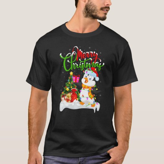 Penguin Bird  Xmas Decorations Santa Penguin Chris T-shirt (Voorkant)