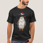 Penguin Bird Xmas Lighting Santa Hat Penguin Chris T-shirt (Voorkant)