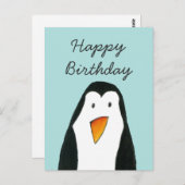 Penguin Birthday Card Briefkaart (Voorkant / Achterkant)