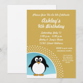 Penguin Birthday Party Invitation Kaart (Voorkant / Achterkant)
