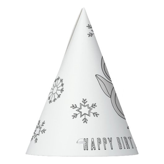 Penguin Birthday Party - Kleur uw eigen Pet Feesthoedjes (Links)