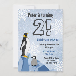 Penguin Birthday Uitnodiging