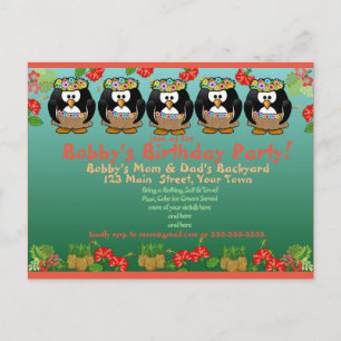 Penguin Birthday Uitnodiging