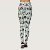 Penguin Black en White Cute Pattern Leggings (Achterkant)
