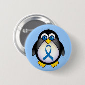 Penguin Blue Ribbon Awareness Ronde Button 5,7 Cm (Voorkant /achterkant)