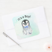 Penguin Boy Winter Baby shower Sticker (Envelop)