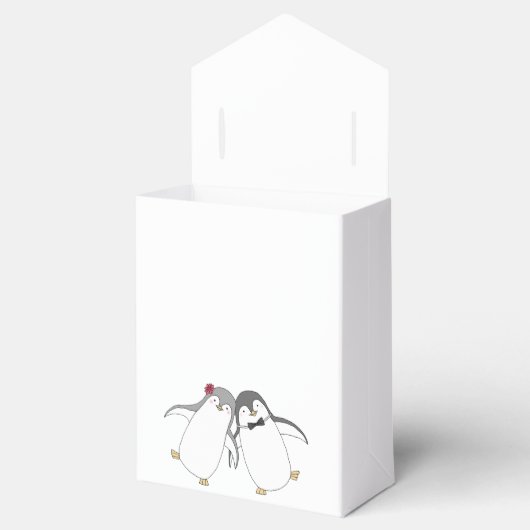 Penguin Bruiloft Favor Box Schattige Penguin Bruil Bedankdoosjes (Geopend)