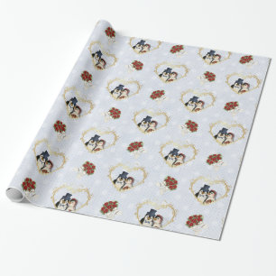 Penguin bruiloft inpakpapier
