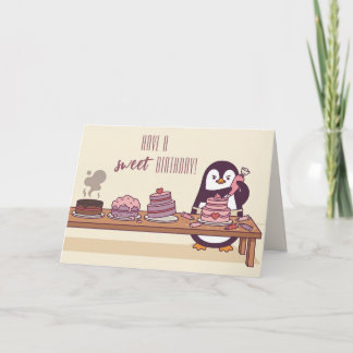 Penguin Cake Decorator | Sweet Birthday Card Feestdagen Kaart