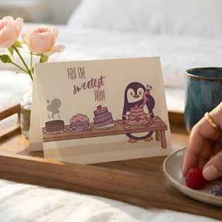 Penguin Cake Decorator | Sweetest Mom Feestdagen Kaart