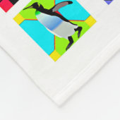 Penguin Cartoon Vogels Abstract Kunstcollage Fleece Deken (Hoek)