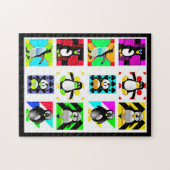 Penguin Cartoon Vogels Abstract Kunstcollage Legpuzzel (Horizontaal)