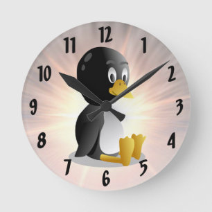 Penguin cartoon Wall klok