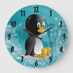 Penguin cartoon Wall klok