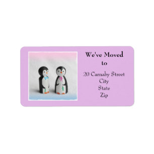Penguin Change of Adresetiketten, Cute Etiket
