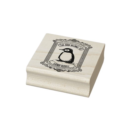 Penguin Chick Aangepaste Naam Boekplaat Rubberstempel (Stempel)