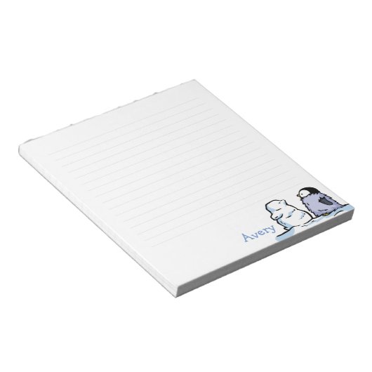 Penguin Chick Snow Note Pad Notitieblok (Schuin)