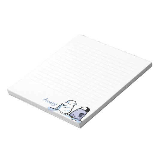 Penguin Chick Snow Note Pad Notitieblok (Gedraaid)