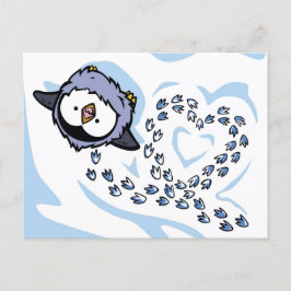 Penguin Chick Snowprint Post Card Briefkaart