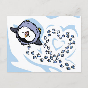 Penguin Chick Snowprint Post Card Briefkaart