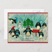  Penguin Christmas Briefkaart (Voorkant / Achterkant)