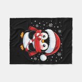 Penguin Christmas Candy Cane Winter Toddler Girl B Fleece Deken (Voorkant (Horizontaal))