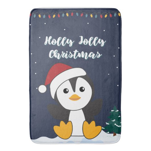 Penguin Christmas Snow Winter Animals Penguins Bat Badmat (Voorkant Verticaal)