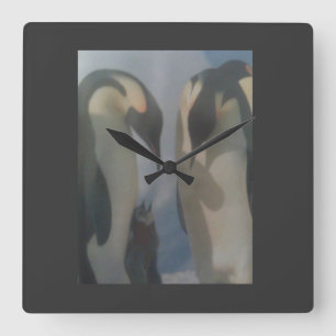 Penguin Clock Vierkante Klok