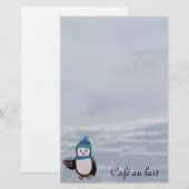 Penguin Coffee Break Stationery Briefpapier (Voorkant / Achterkant)