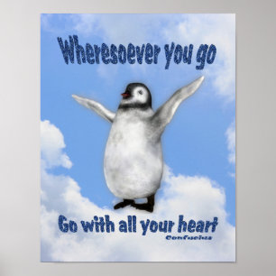 Penguin Confucius Attitude Quote Inspirerend Poster