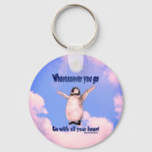 Penguin Confucius Inspirerend Quote Sleutelhanger (Voorkant)