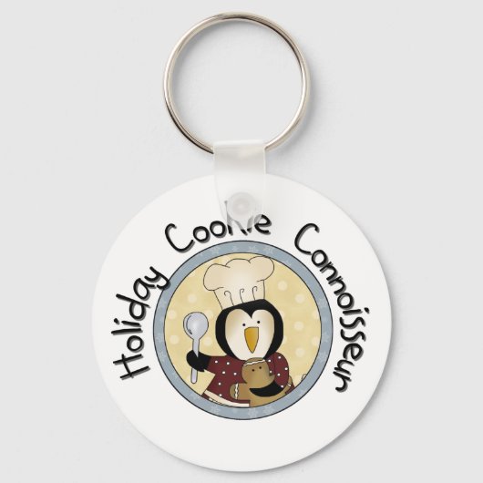 Penguin Cookie Connoisseur T-shirts en geschenken Sleutelhanger (Voorkant)