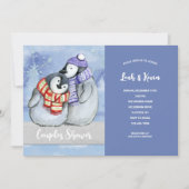 Penguin Couple Couples Douche Invitation (Devant)