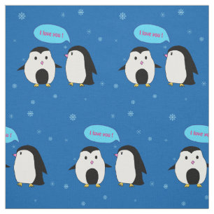 Penguin Couple Fabric Stof