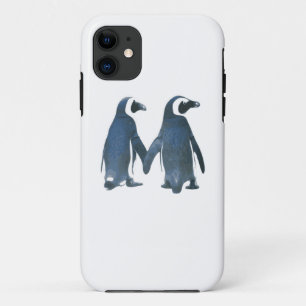 Penguin Couple Holding Hands iPhone 11 Hoesje
