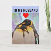 PENGUIN COUPLE HUSBAND BIRTHDAY Wenskaart Kaart (Voorkant)