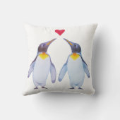 Penguin Custom Names Couple Gift Throw Cushion Kussen (Achterkant)