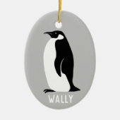 Penguin CUSTOMIZE IT Black White Grey Keramisch Ornament (Voorkant)