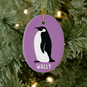 Penguin CUSTOMIZE IT Paars Keramisch Ornament