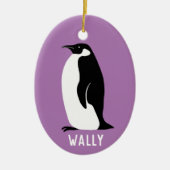 Penguin CUSTOMIZE IT Paars Keramisch Ornament (Voorkant)
