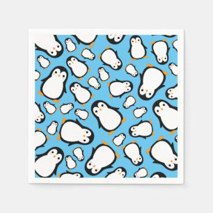 Penguin Cute Winter 1e verjaardag van de Napkins Servet