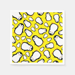 Penguin Cute Winter 1e verjaardag van de Napkins Servet