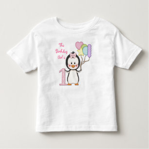 Penguin Cutie-Girl First Birthday Kinder Shirts