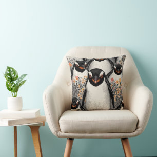 Penguin Dad Gepersonaliseerde Patroon  Foto Kussen
